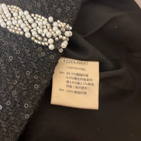 Women’s Black Elegant Sequins Tweed Dress - Picture 5 of 5